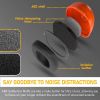 25 Pack Safety Orange Black Ear Muffs. Adjustable Headband Earmuffs. Comfortable Ear Cups. Premium Quality Hearing Protection. Best Ear Defenders for