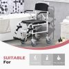 Bathroom Wheelchair,Commode Wheelchair, Rolling Shower Wheelchair with 4 Castor Wheels