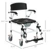 Bathroom Wheelchair,Commode Wheelchair, Rolling Shower Wheelchair with 4 Castor Wheels