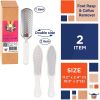 White Foot Rasp & Double Sided Callus Remover, Set of Stainless Steel 2 Sided Foot File and Additional Corns Scraper