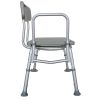 Medical Bathroom Safety Shower Tub Aluminium Alloy Bath Chair Transfer Bench with Back & Handle Gray