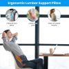 Lumbar Support Pillow For Office Chair Car Seat Home Dining Chair Soft Memory Foam Back Support Cushion With Vibration Washable Cover Elastic Strap Ba